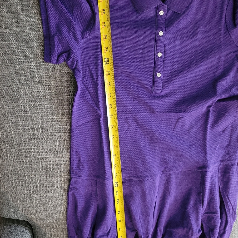 Lands End Girls Short Sleeve Polo Mesh Dress at Knee Size 14 - Purple - Picture 6 of 9